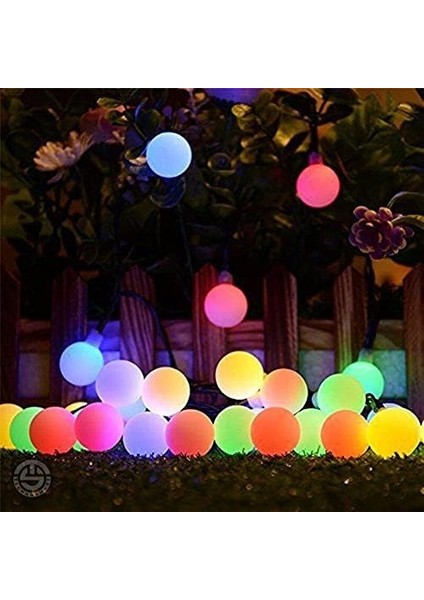 Solar 50 Ledli 8 Modlu Canlı Renkli Toplar Bahçe Aydınlatma Dekorasyon Güneş Enerjili modelleri