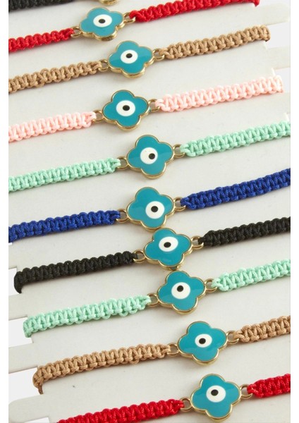 Çiçek Nazar Makrome Örgülü Bileklik
