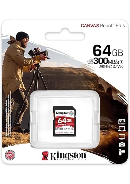 Canvas React Plus 64GB Sdxc Hafıza Kartı Uhs-Iı 300R/260W U3 V90 Full Hd/4k/8k - SDR2/64GB Için modelleri