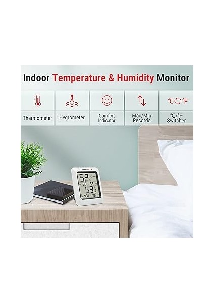 TP50 Dijital Termo-Higrometre, Iç Mekan Termometresi, Higrometre, Sıcaklık ve Nem Ölçer, Oda Iklimi Kontrolü, Oda Havası Kontrolü, Klima Monitörü Için fiyatları