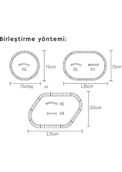 Işıklı ve Buharlı Tren 15 Parça Oyun Buhar Atan Klasik 63 cm Tren 4 Vagonlu modelleri