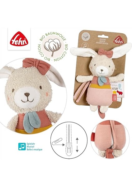 Mini Müzik Kutusu Tavşan - Sevimli Oyuncak ve Pamuklu Uyku Yardımcısı (Organik) - Rahatlatıcı Melodi - Bebekler ve Küçük Çocuklar Için fırsatları