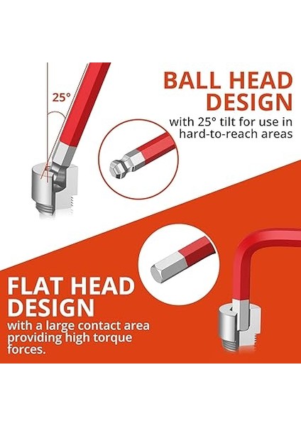 Uzun Alyan Anahtar Seti, 18 Adet Cr-V Metrik Alyan Anahtarı Seti, T Saplı, Top Uçlu Altıgen Anahtar ve Torx Anahtar Seti, Boyut Işaretli ve Bisiklet Tamiri Için Saklama Braketi, Ev Kendin fırsatları