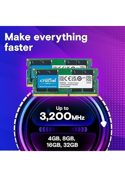 Ntb CT8G4SFRA32A 8gb Ddr4 3200MHZ Sodımm CL22 Ram Bellek fiyatları