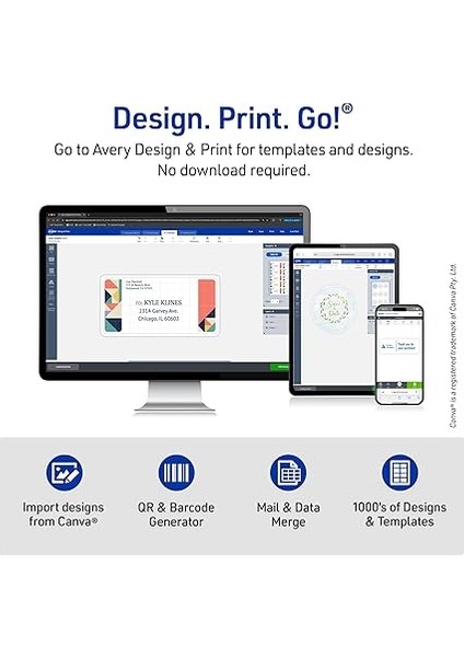 Yazdırılabilir Kartvizitler, Lazer Yazıcılar, 250 Kart, 2 x 3.5 (5371) indirimleri