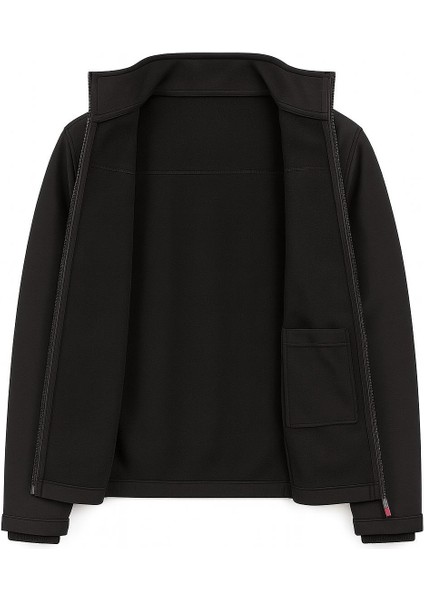 Erkek Içi Polarlı, Şapkası Çıkarılabilir Su ve Rüzgar Geçirmez Softshell spor mont