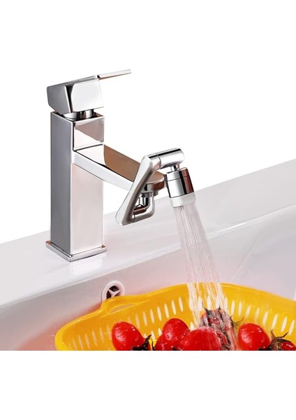 1080 Derece Musluk Uzatıcı, 1440° Döndürülebilir Çok Fonksiyonlu Uzatma Musluğu, Evrensel Perlatörlü, 2 Püskürtme Fonksiyonlu Musluk Uzatması, Gluckaro Muslukları Mutfak/banyo Için