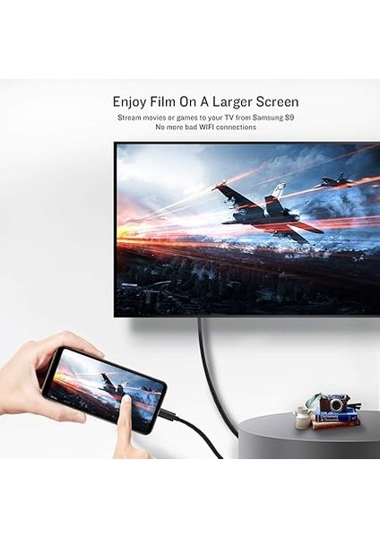 USB C HDMI Adaptörü, USB 3.1 Tip C HDMI Kablosu 4K 1,8 M (Thunderbolt 3 ile Uyumlu) | Galaxy Note9/8/s8/s8 Plus, Macbook, Imac, Pixelbook (Gece Yarısı Karanlık) Için fırsatları