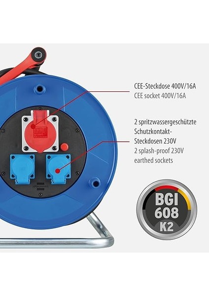 Garant Cee 1 IP44 Endüstriyel Şantiye Kablo Makarası, (Siyah 30 M Kablo, Özel Plastik, Şantiye Kullanımı ve Dış Mekanda Sürekli Kullanım, Bgı 608, Alman Malı) fiyatları
