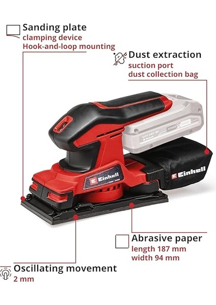 Akülü Zımpara Tc-Os 18/187 Li Solo Power X-Change (Lityum-Iyon, Velcro Bant, Softgrip Tutma Yüzeyleri, 1x Zımpara Kağıdı Dahil, Akü ve Şarj Cihazı Dahil Değildir), Kırmızı - 4460725 modelleri