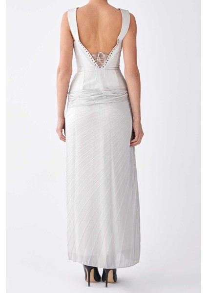 Taş Detaylı Uzun Nikah Elbisesi Beyaz K0745113_002 indirimleri