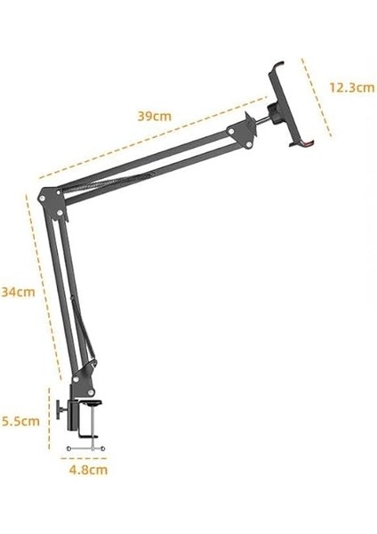 Mobile Teleskopik Masaüstü ve Yatak Bazası Için Telefon ve Tablet Tutucu Stand, Yükseklik ve Açı Ayarlı Tablet Tutucu indirimleri