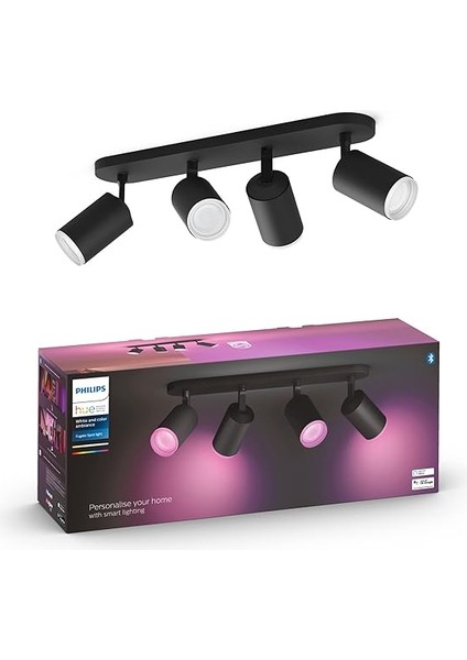 Hue Fugato Plate/spiral Lamba ve Akıllı LED Ampuller, Siyah, 4X5.7W 230V fiyatları