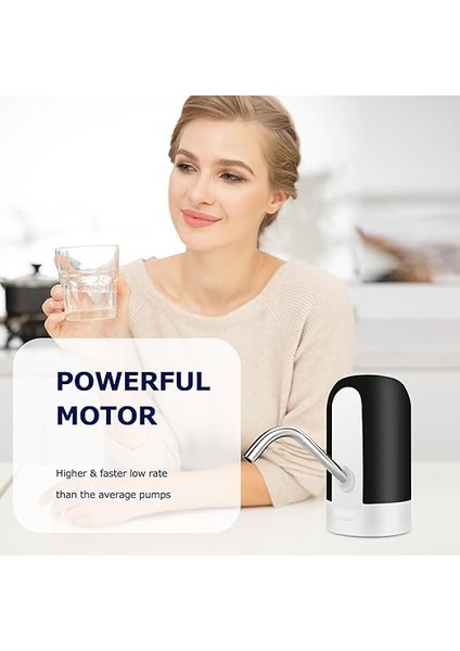 Taşınabilir Su Şişesi Pompası, 5 Galon Evrensel Şişe Elektrikli Su Sebili, Anahtarlı ve USB Şarjlı, Kamp, Mutfak, Atölye, Garaj (Siyah) indirimleri