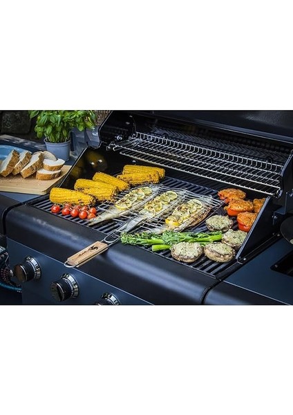 Gurme Balık Izgarası, Barbekü Balık Izgara Sepeti, Bbq Balık Izgara Teli, Paslanmaz Çelik Barbekü Izgara Malzemeleri, Ahşap Saplı modelleri