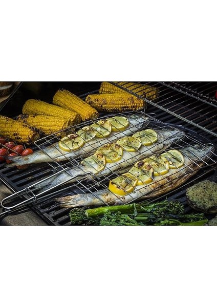 Gurme Balık Izgarası, Barbekü Balık Izgara Sepeti, Bbq Balık Izgara Teli, Paslanmaz Çelik Barbekü Izgara Malzemeleri, Ahşap Saplı fırsatları