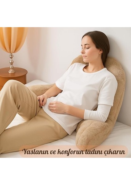 Okuma Yastığı, Yatak, Kanepe, Sandalye, Bel Desteği, Kol Dayanağı, Sırtlık, Minder, Kitap Okuma, Oyun, Tv Izleme, Dinlenme Için Rahat Yastık (75 x 50 Cm) (Camel) fırsatları