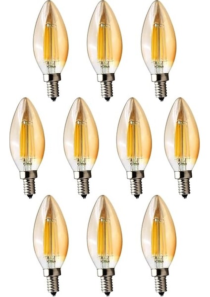 LED Filament Ampul 4 Watt E14 Duy Sarı Işık Dekoratif Vintage Aydınlatma (1, Amber Cam C35) fırsatları