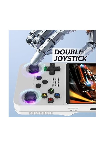 El Oyun Konsolu, Retro El Video Oyun Konsolu 3.5 Inç IPS Ekran Açık Kaynak Linux Sistemi Dahili 15000+ Oyun, 32G+64G Tf Kart, Beyaz fiyatları