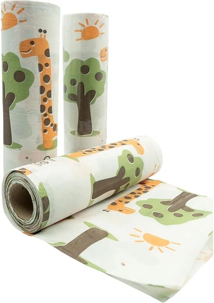 Kullanımlık Pratik Masa Aktivite Kullan At Piknik Kamp Örtüsü 100X120 Zürafa Desen 3'lü Rulo Sıvı Geçirmez, Çocuk Parti Örtüsü