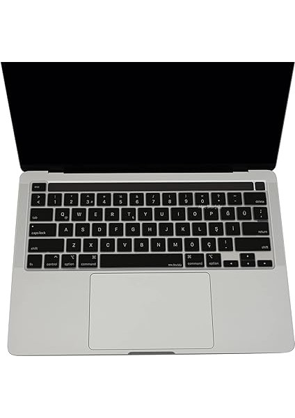 MacBook Pro 13/16 Klavye Koruyucu – Silikon Türkçe Karakterli, Return Enter, A2338 A2251 A2289 A2141 Uyumlu Siyah modelleri