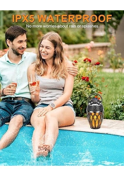 açık bluetooth hoparlörler, bluetooth 5.0 led alev hoparlör, ıpx5 su geçirmez alev atmosfer hoparlör, veranda hoparlörler erkekler kadınlar ıçin hediyeler, parti bahçe ev ıçin modelleri