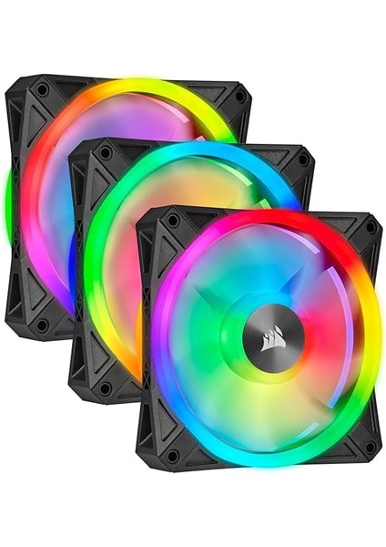 Ql Serisi, Icue QL120 Rgb, 120MM, Pwm, Lighting Node Core Rgb Kontrolcü Dahil, Rgb Fan, 3'lü Paket (CO-9050098-WW)