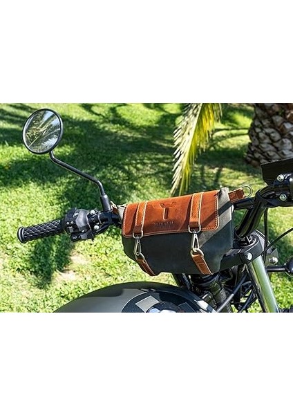 Motor Accessory Motosiklet Çantası, Motosiklet Gidon Çantası, Deri, Geçme Kilitli (Yeşil) fiyatları