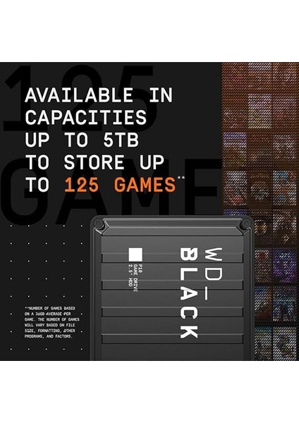 Black 5tb P10 Game Drive Pc, Mac, Playstation 4 ve Xbox One ile Uyumlu, WDBA3A0050BBK-WESN modelleri