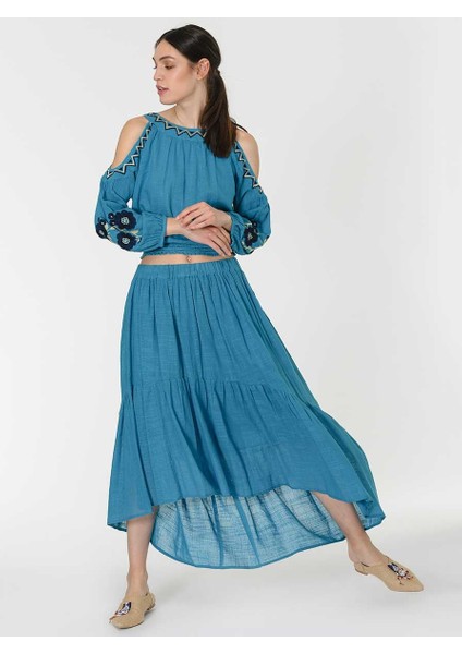 Beli Lastikli Volanlı Uzun Etek Standart Renk Y1965116_089 modelleri