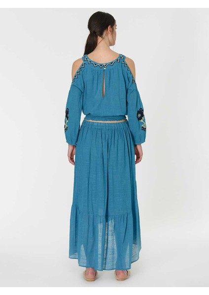 Beli Lastikli Volanlı Uzun Etek Standart Renk Y1965116_089 fırsatları