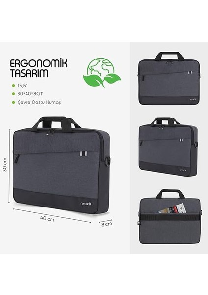 Unicity Eco MCE-1101 Çevre Dostu Laptop Çantası, Ykk Fermuarlı Macbook Çantası, MacBook Air/pro ile Uyumlu Bilgisayar Çantası, Erkek Kadın 15.6 Inç Notebook El Çantası, Siyah fiyatları