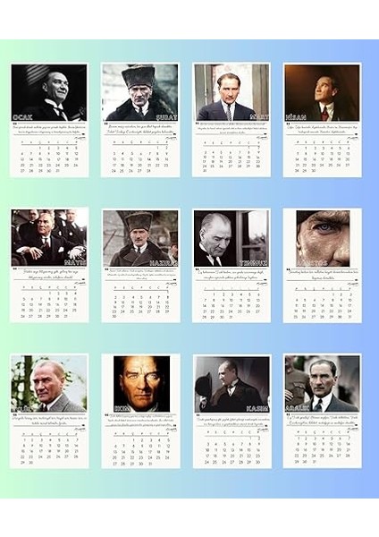 Takvim - Mustafa Kemal Atatürk Fotoğraflı Standlı Masaüstü Takvim- Ahşap Telefon Tutucu modelleri