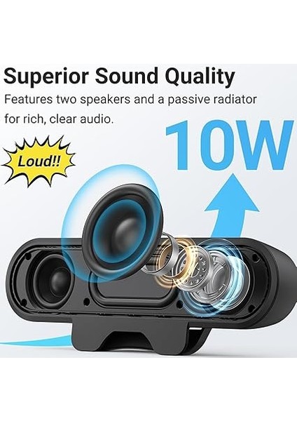 Pc Için Bilgisayar Hoparlörleri, Stereo Yüksek Sesle Pc Hoparlöründe Kablolu Monitör Hoparlörleri Klips, Ses Kontrolü (Usb A Ila USB C Adaptörü Dahil) fiyatları