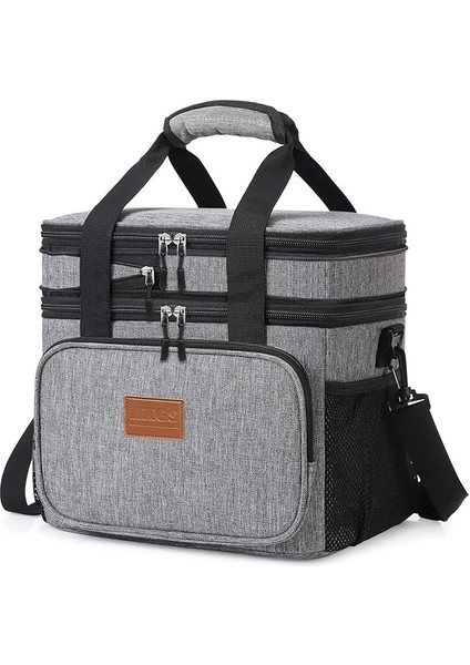 Körüklü Termal Termos Çanta, Çift Bölmeli, Genişleyebilen Soğuk Sıcak Tutucu Yalıtımlı Beslenme Çantası, Soğutucu Buzluk Yemek Taşıma Çantası