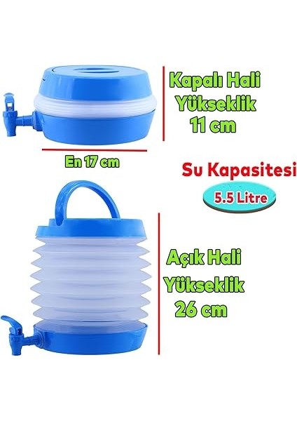 Akordiyonlu Su Sebili Meşrubat Içecek Kabı Bidonu Damacana Katlanabilir Musluklu Körüklü 5.5 Litre Termos Piknik Kamp Mangal, BADEM10 modelleri