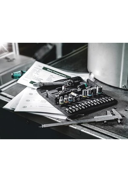 05004017001 8100 Sc 7 Zyklop Metal Cırcır Seti, Kare Geçme, 1/4 Inç Tahrik, Metrik, 28 Parça modelleri