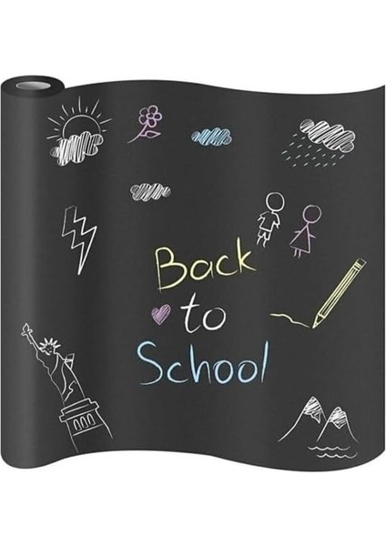 Boy Yapışkanlı Kara Tahta Tebeşir Hediyeli 100X30CM