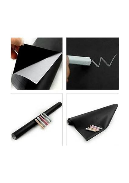 Boy Yapışkanlı Kara Tahta Tebeşir Hediyeli 100X30CM modelleri