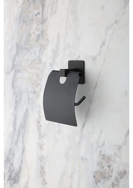 Banyo Kare Siyah Yapışkanlı Kapaklı Tuvalet Kağıtlığı Wc Kağıtlık Tuvalet Kağıdı Askısı modelleri
