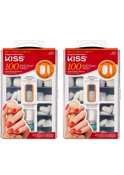 Renksiz Takma Tırnak Seti Yapıştırıcılı 100LÜ Avantajlı Paket x 2 Adet