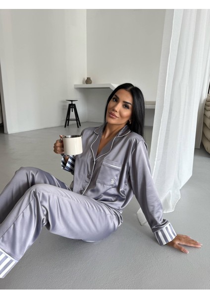 Vs Klasik Saten Pijama Takımı Gri fiyatları