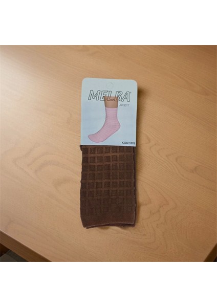 Melba Kareli Polymid Soket Çorap
