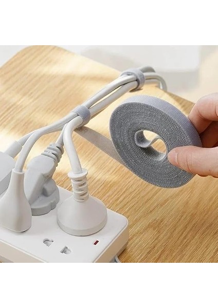 Cırt Cırt Sabitleyici Kablo Düzenleyici 5 Metre x 1cm Kanca ve Döngü Kayışları, Tekrar Kullanılabilir, Çift Taraflı Kanca Rulo Düzenleyici Kayışlar, Bağlama Bandı (Beyaz) fırsatları