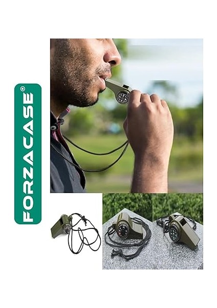 Yüksek Desibel Özellikli Termometre ve Pusulalı Arama Kurtarma ve Deprem Çantasılık Pusulalı Düdük - FC079 modelleri