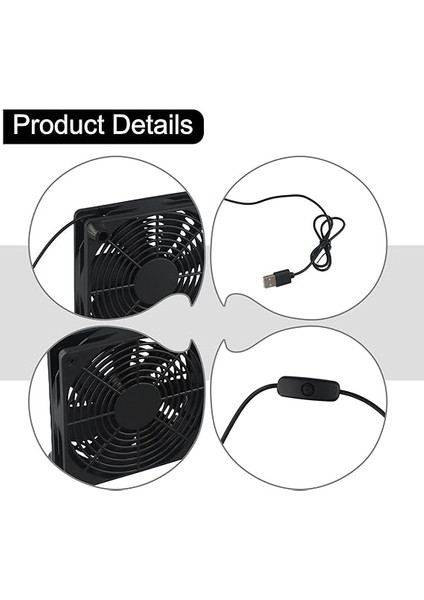 120MM USB Fan - Taşınabilir Elektronik Soğutma Fanı - 56CFM 5V USB Powered Case Fan Pc Fan Tablet Tv Alıcısı Yönlendirici Dvr Play Station (B) fiyatları