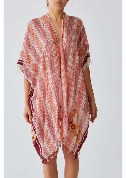 Çiçek Desenli Çizgili Kimono Standart Renk Y1984308_089