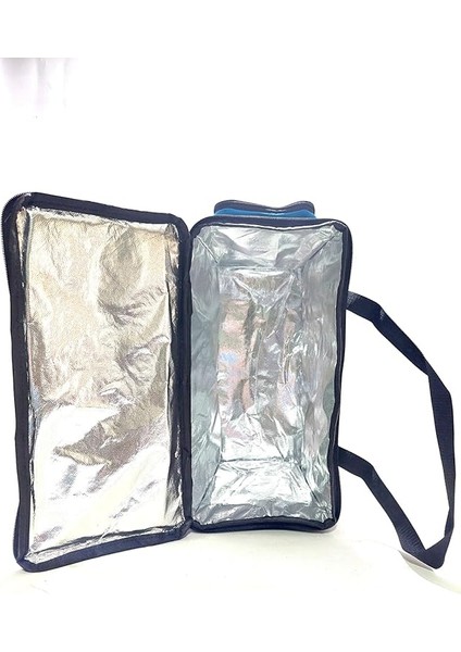 Yalıtımlı Piknik Soğutucu Çanta, Yan Cepli, Taşıma Askılı, Orta Boy, (Lacivert-Mavi) indirimleri