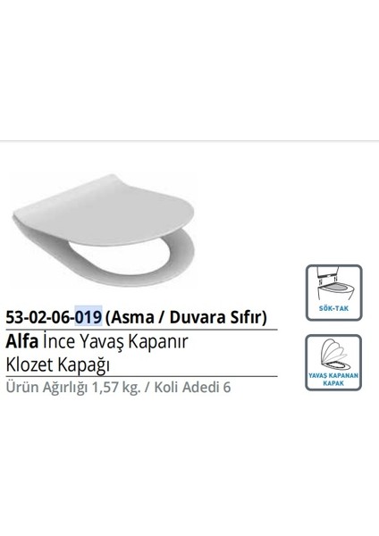 Idevit Alfa Yavaş Kapanır Klozet Kapağı