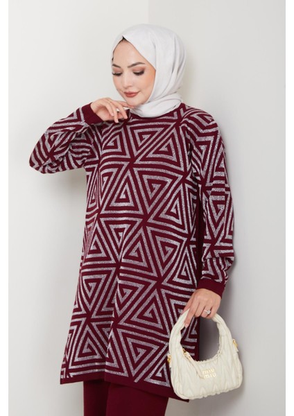 Simli Triko Tunik Pantolon Takım modelleri